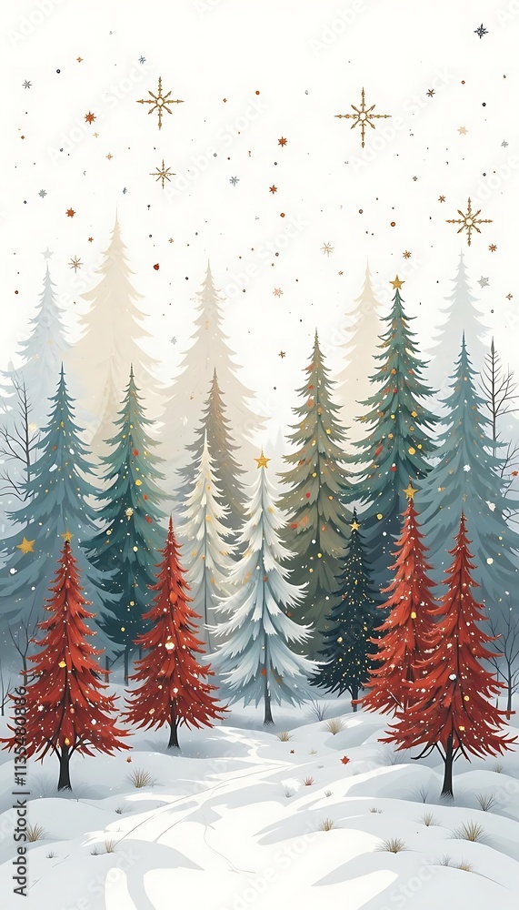Obraz premium christmas tree in snow