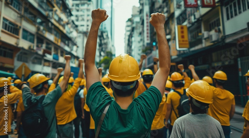 Workers Rallying for Labor Rights in Downtown Demonstration photo