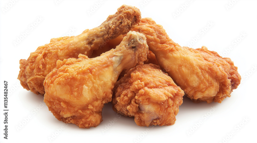 Studio Shot of Crispy Fried Chicken with Golden-Brown Coating Studio Shot of Crispy Fried Chicken with Golden-Brown Coating