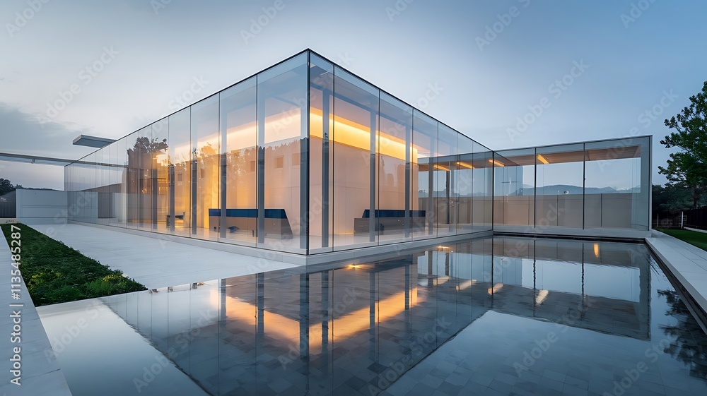 Fototapeta premium Excelent Minimalist Modern Masterpiece with Reflective Serenity