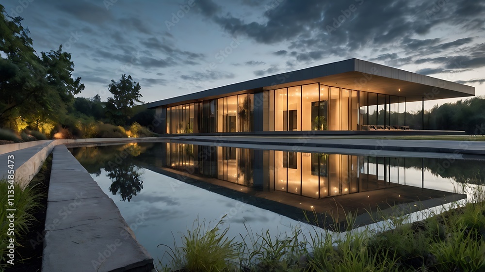 Excelent Minimalist Modern Masterpiece with Reflective Serenity Excelent Minimalist Modern Masterpiece with Reflective Serenity