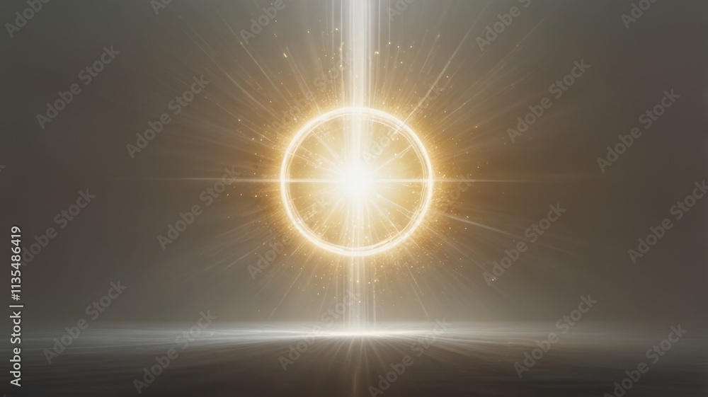Obraz premium Glowing orb with light rays.
