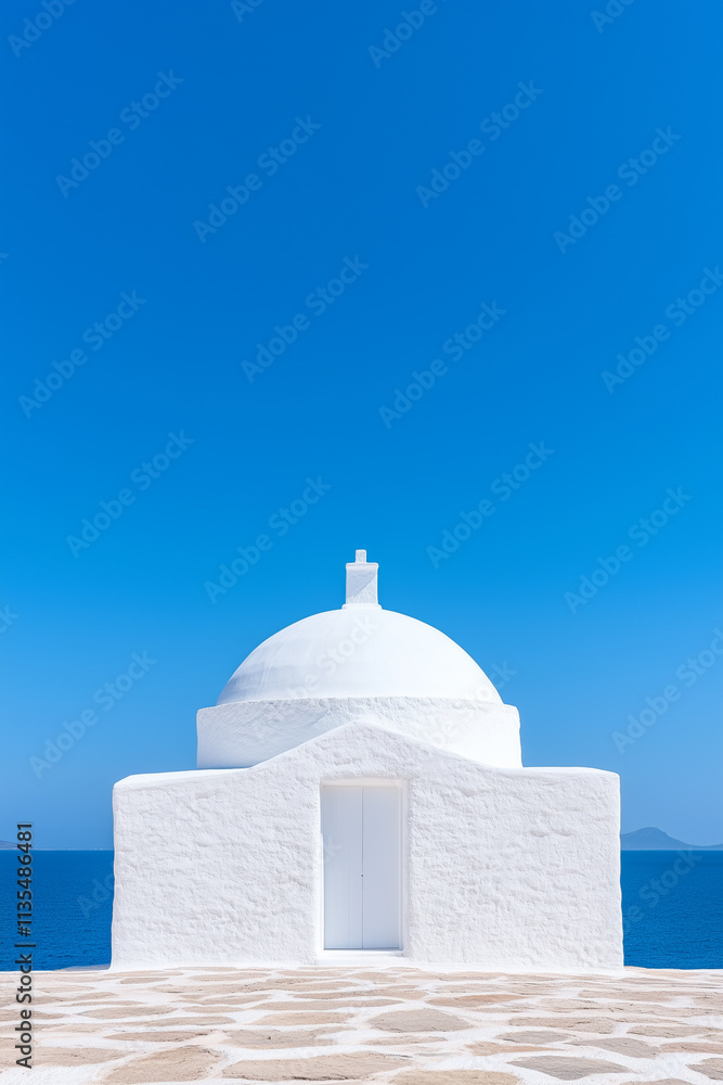 Whitewashed Domed Structure by the Sea Whitewashed Domed Structure by the Sea