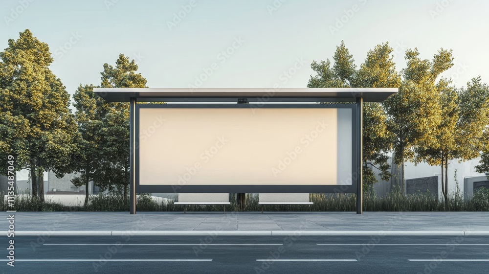 Large blank billboard with a modern structure, ideal for brand signage, focusing on minimalist design and clear, bold visuals for maximum brand recognition