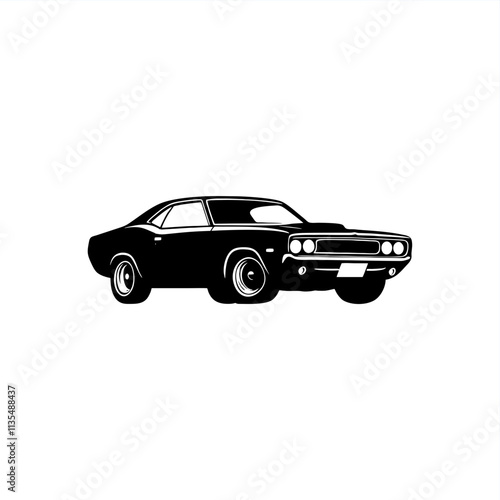 illustration vector of  classic muscle car