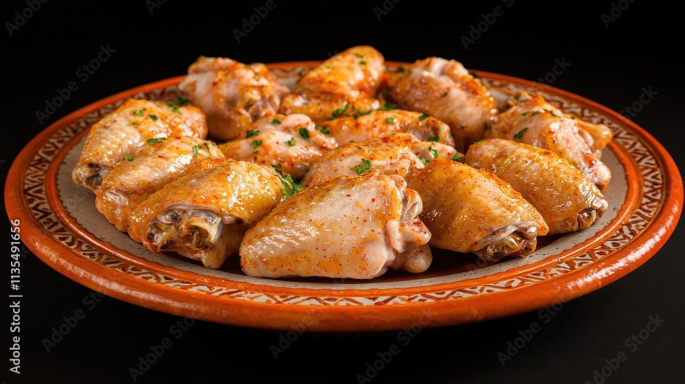 Sizzling chicken wings preparation kitchen food cozy atmosphere close-up culinary delight Sizzling chicken wings preparation kitchen food cozy atmosphere close-up culinary delight