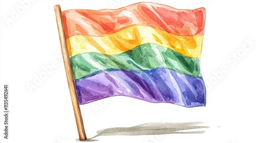 Celebrating diversity watercolor pride flag illustrations in vibrant colors lgbtq empowerment artistic expression outdoor setting photo