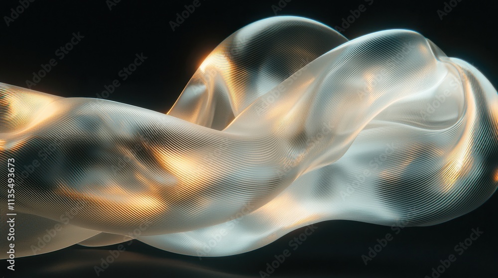 Fototapeta premium Dynamic prismatic ribbons dance in abstract motion digital artwork studio vibrant and ethereal visuals close-up perspective