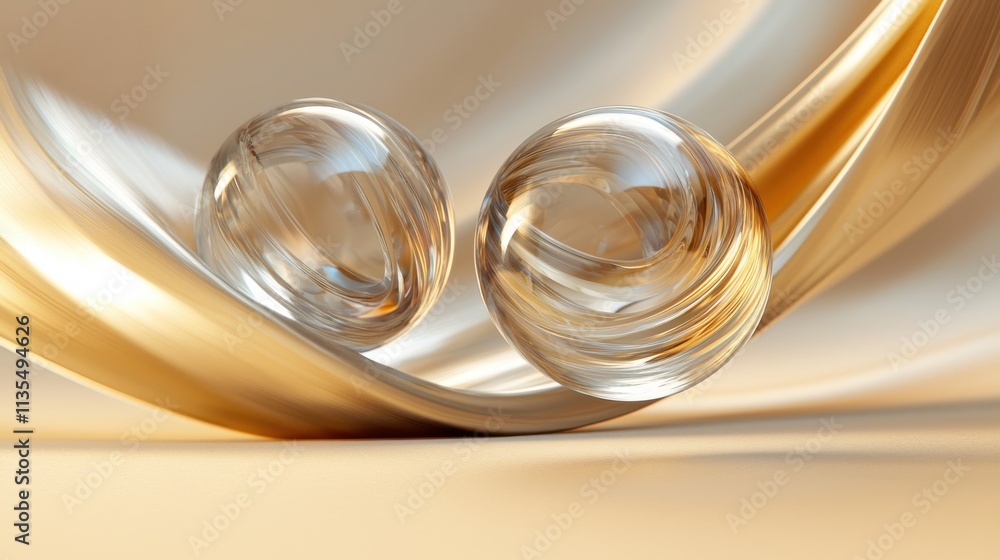 Dynamic prismatic orbs in elegant flowing environment abstract art curved design minimalist viewpoint Dynamic prismatic orbs in elegant flowing environment abstract art curved design minimalist viewpoint