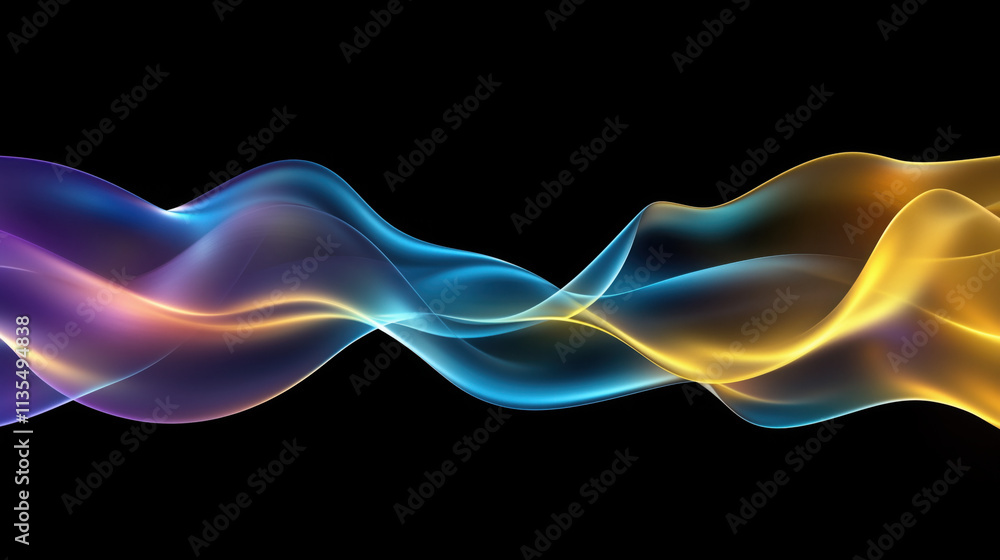 Abstract 3D Flowing Liquid-Like Wave Textures in Yellow, Blue, and Purple Gradient
Abstract 3D Flowing Liquid-Like Wave Textures in Yellow, Blue, and Purple Gradient