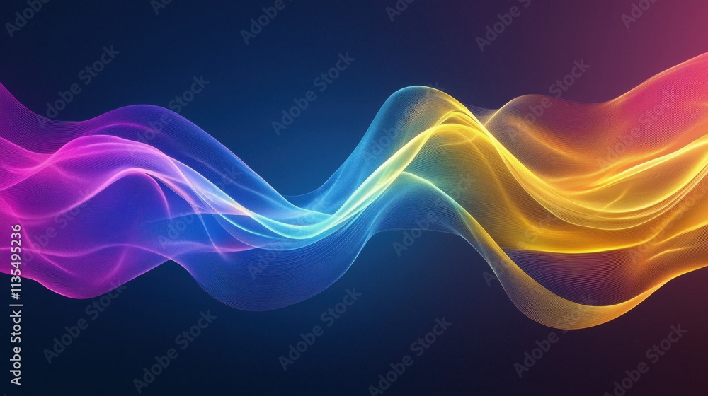 Abstract 3D Flowing Liquid-Like Wave Textures in Yellow, Blue, and Purple Gradient
Abstract 3D Flowing Liquid-Like Wave Textures in Yellow, Blue, and Purple Gradient