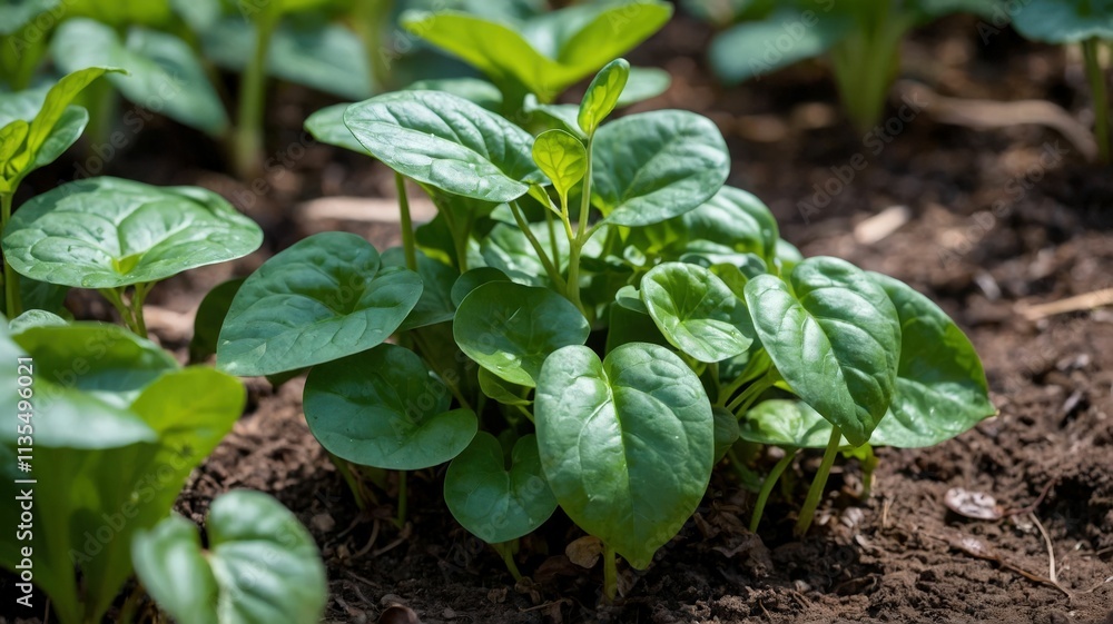Pui shak or Malabar spinach is growing. Basella alba is an edible perennial climbing plant in the Basellaceae family. Pui shak or Malabar spinach is growing. Basella alba is an edible perennial climbing plant in the Basellaceae family.