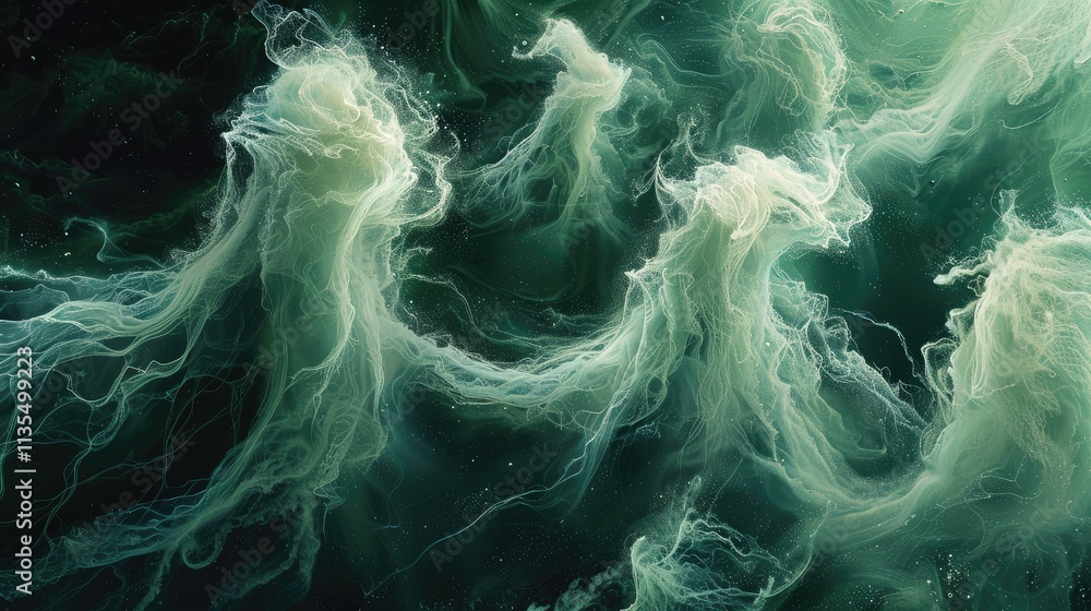 Obraz premium Abstract representation of ethereal forms in a cosmic setting.