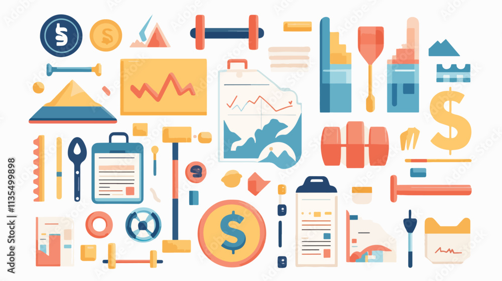 Graphic Elements Set for New Year Resolution Goals Graphic Elements Set for New Year Resolution Goals