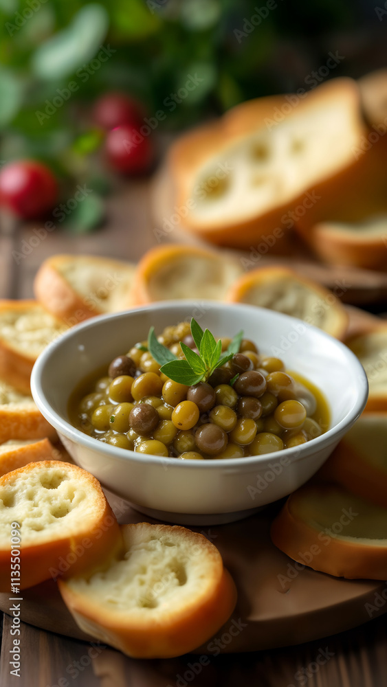 Mediterranean Olive Tapenade with Crispy Baguette Mediterranean Olive Tapenade with Crispy Baguette