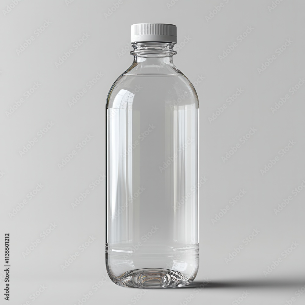 Clear PET bottle with detachable blank adhesive label, perfect for customized branding or personal use, versatile and eco-friendly design Clear PET bottle with detachable blank adhesive label, perfect for customized branding or personal use, versatile and eco-friendly design