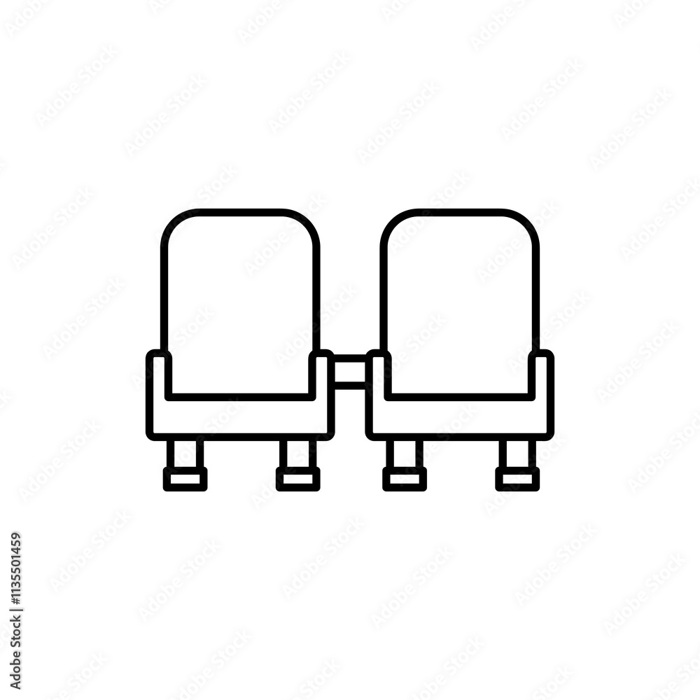 cinema seat icon. vector flat black linear illustration for web and app..eps cinema seat icon. vector flat black linear illustration for web and app..eps