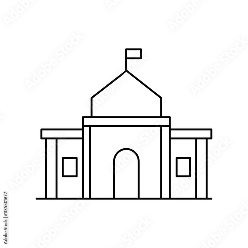 City hall icon.vector flat black linear illustration for web and app..eps