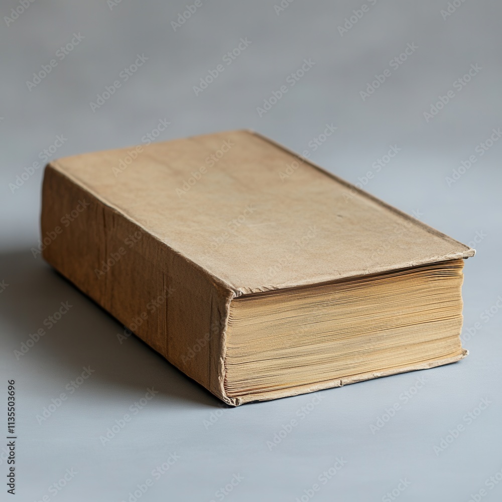 Flat cardboard box, book-style design, blank spine for customization, versatile storage solution, ideal for organizing materials and documents