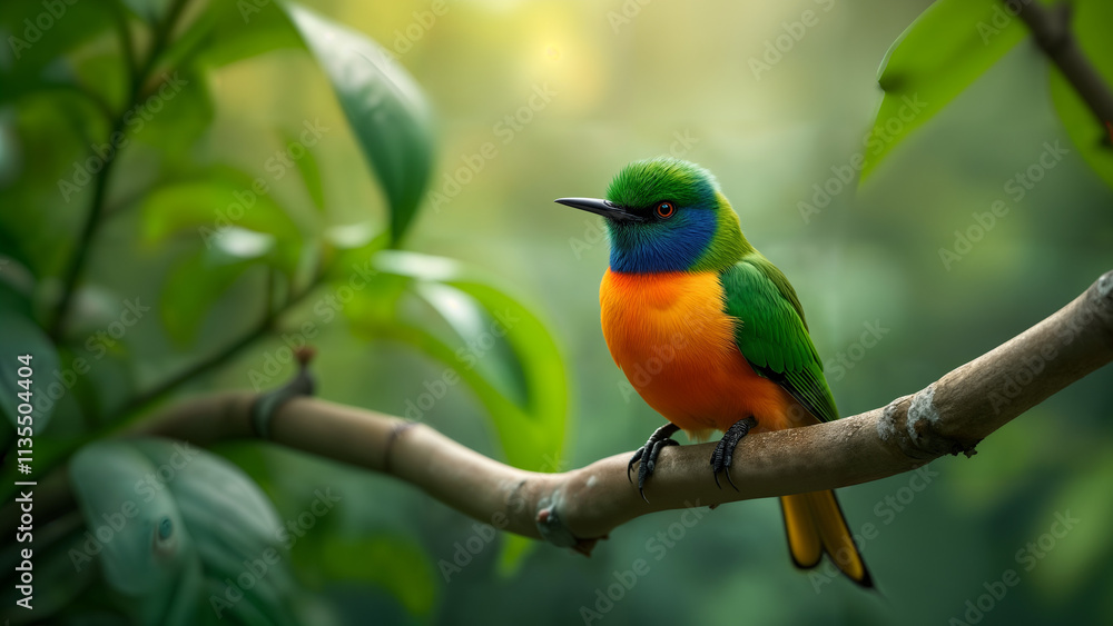 Green-headed Tanager in Tropical Habitat Green-headed Tanager in Tropical Habitat
