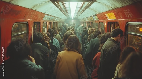 A Crowded Train Compartment