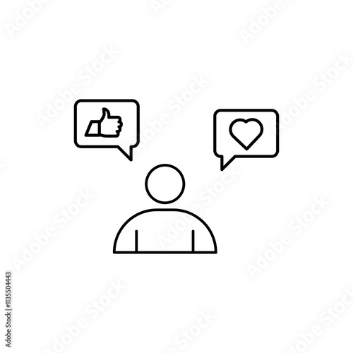 social media specialist icon. vector flat black linear illustration for web and app..eps