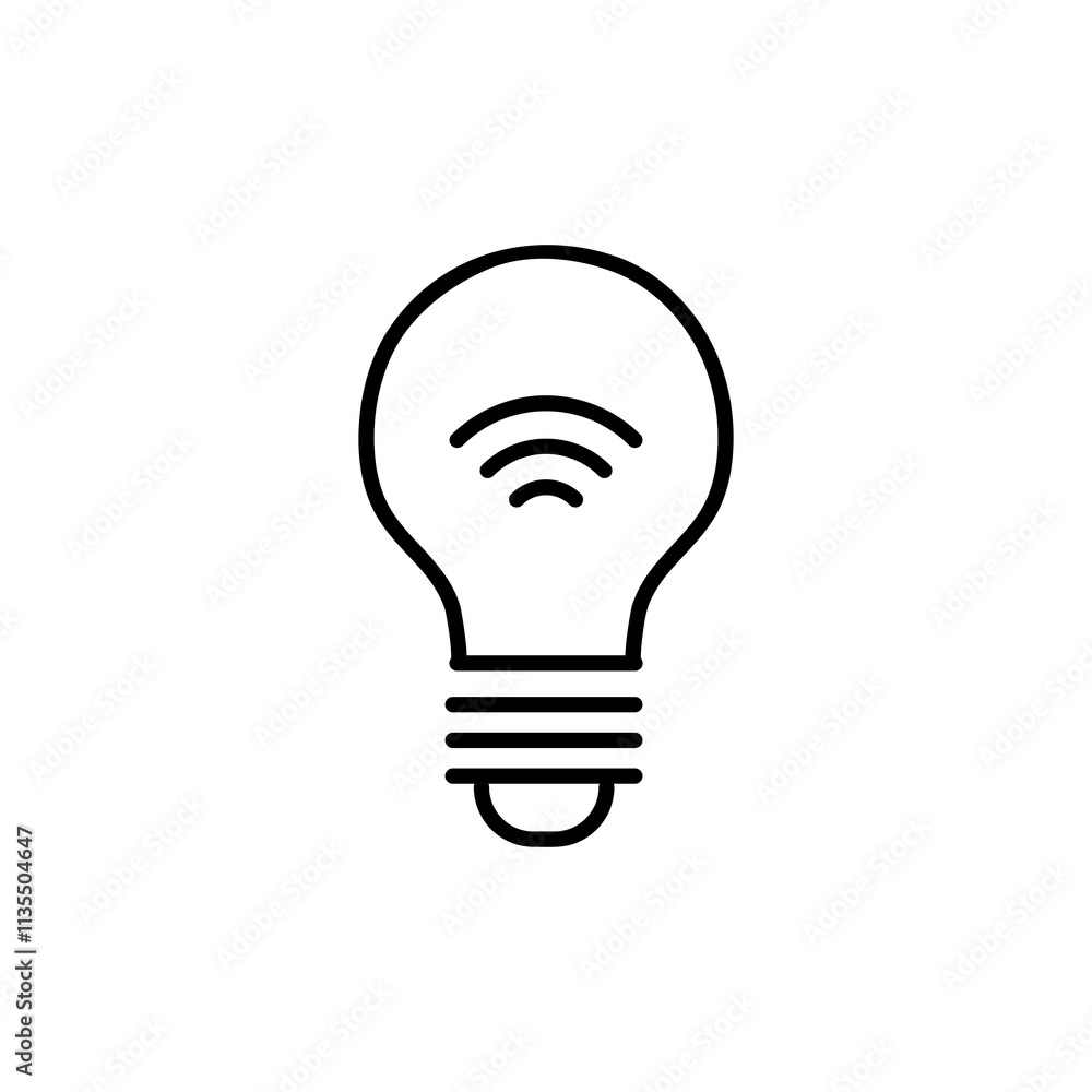 Smart light icon.vector flat black linear illustration for web and app..eps