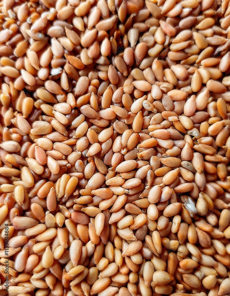 Close-up of a pile of light brown sesame seeds. Close-up of a pile of light brown sesame seeds.