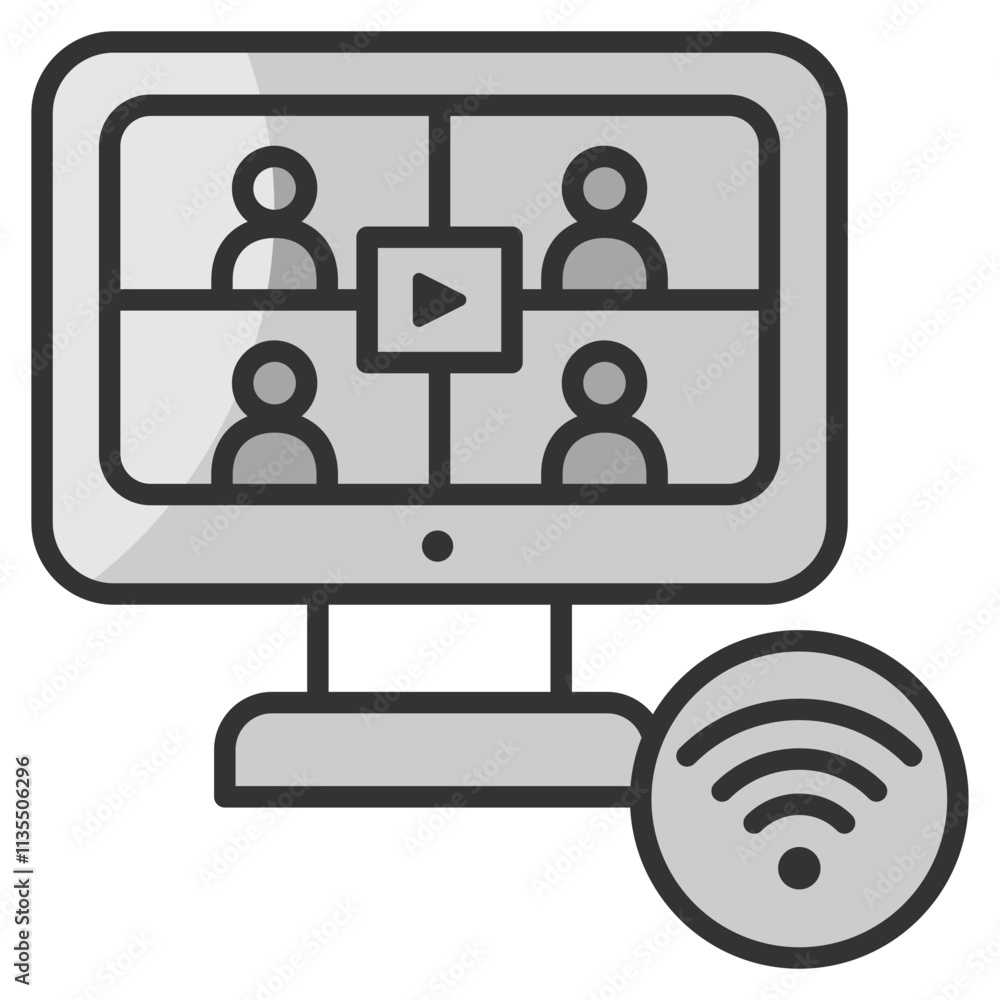 Video Conference Call Icon Element For Design Video Conference Call Icon Element For Design