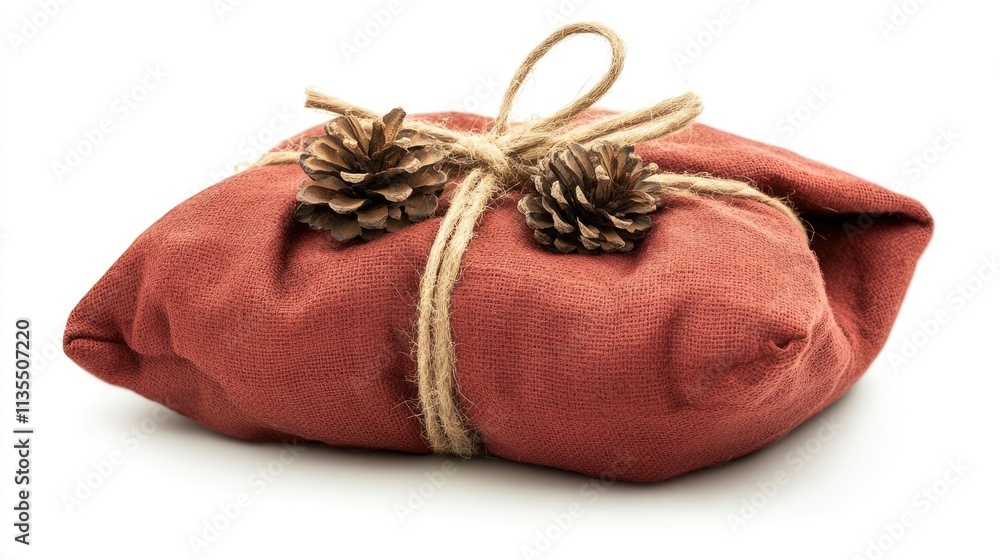 Rustic Wrapped Gift with Pine Cones and Twine Decoration Rustic Wrapped Gift with Pine Cones and Twine Decoration