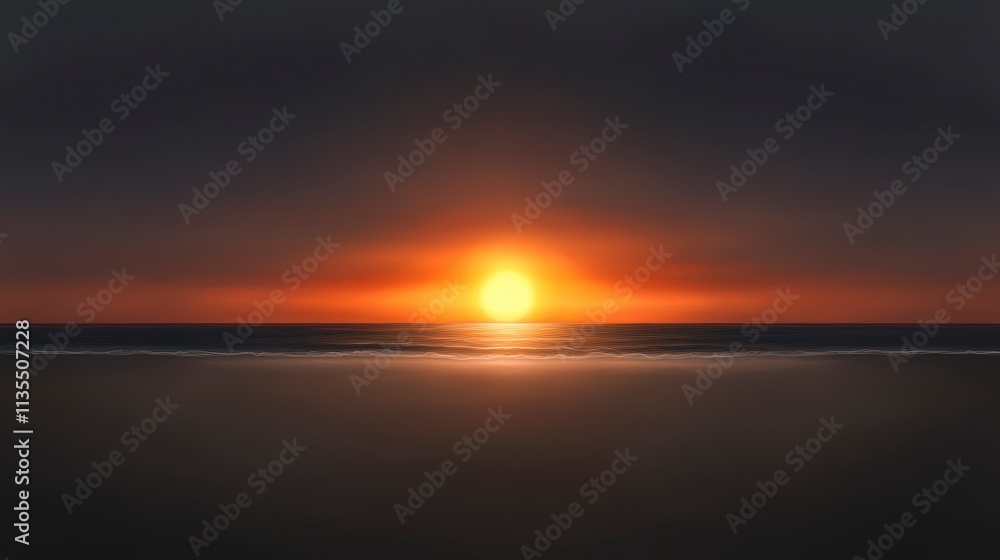 Serene Sunset Over Calm Ocean Waterscape Serene Sunset Over Calm Ocean Waterscape