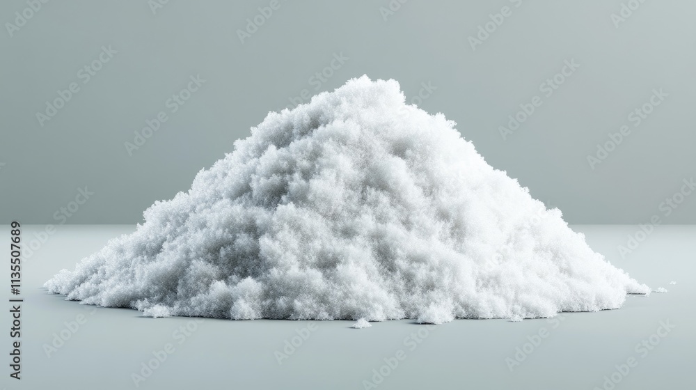 White Salt Pile on Gray Background for Cooking and Culinary Use White Salt Pile on Gray Background for Cooking and Culinary Use