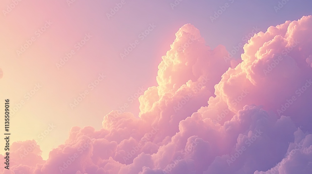 Soft Pink and Lavender Clouds in a Serene Sunset Sky Soft Pink and Lavender Clouds in a Serene Sunset Sky