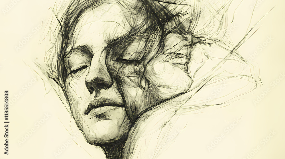 Fototapeta premium Generated sketch art. Eternal. Illustration