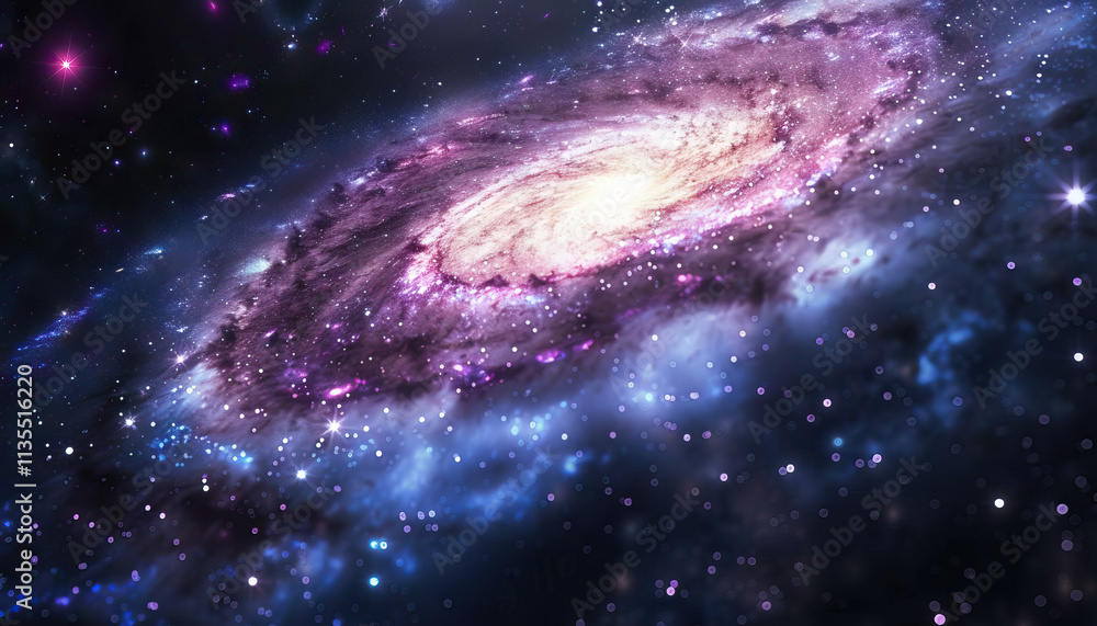 Fototapeta premium Spiral Galaxy with Interstellar Dust and Stars