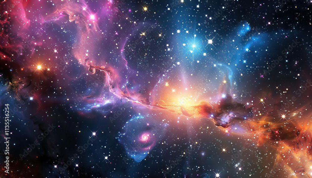 Fototapeta premium Nebula with Interstellar Gas and Starfield