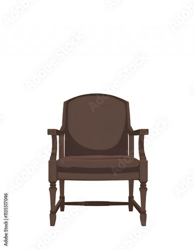 there is a brown chair with a brown seat and a brown back.