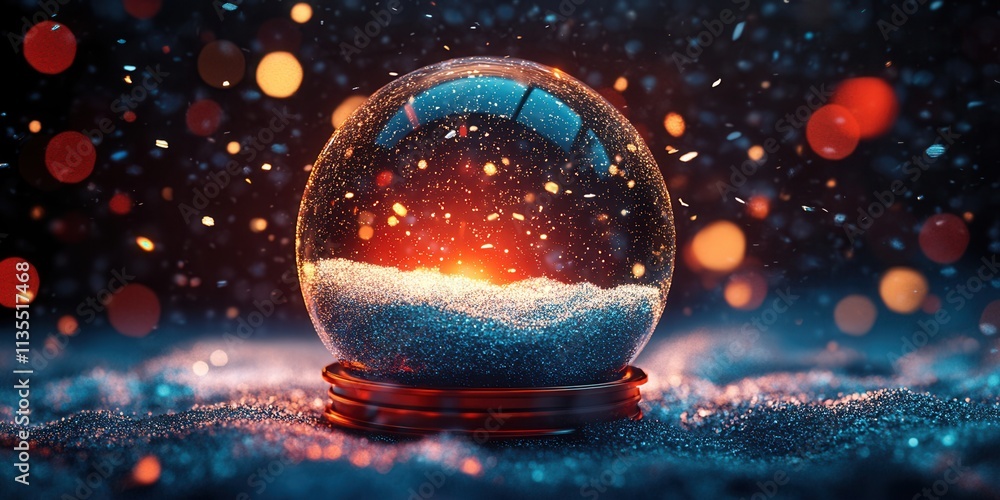 Holographic Snow Globe Icon, luminous snowflakes cascading within a transparent sphere, enchanting winter scene, modern digital design Holographic Snow Globe Icon, luminous snowflakes cascading within a transparent sphere, enchanting winter scene, modern digital design