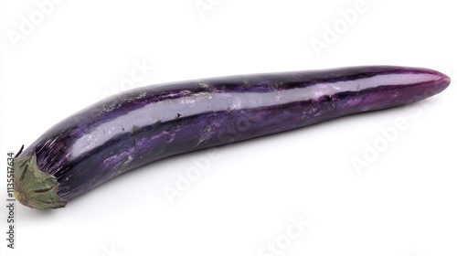 Wallpaper Mural Fresh and Vibrant Purple Eggplant Isolated on White Background Torontodigital.ca