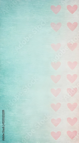 A textured background with pastel hearts, ideal for romantic or decorative purposes.