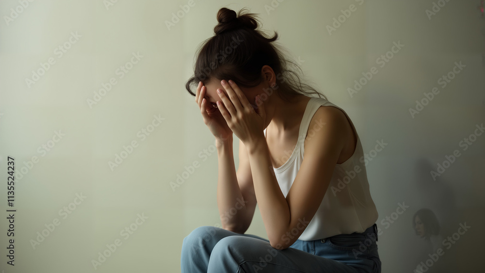 Reflective Woman in Sadness Reflective Woman in Sadness