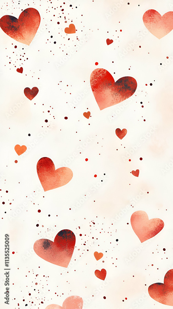 A soft, romantic design featuring scattered hearts in warm tones on a light background. A soft, romantic design featuring scattered hearts in warm tones on a light background.