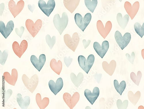 A soft, pastel heart pattern ideal for backgrounds or decorative purposes.