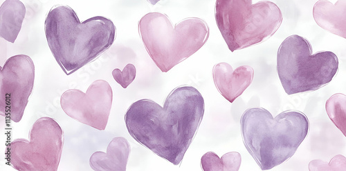Wallpaper Mural A colorful pattern of hearts in various shades, ideal for romantic or decorative themes. Torontodigital.ca