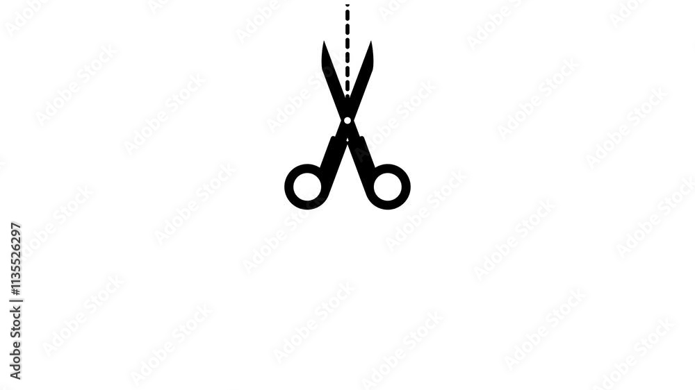 Cut Here, Tear Here, Scissor Cutting Dashed Line, Animated Scissor, 4k Animation Video Footage with Alpha Channel Cut Here, Tear Here, Scissor Cutting Dashed Line, Animated Scissor, 4k Animation Video Footage with Alpha Channel