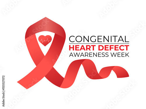 Congenital Heart Defect Awareness Week observed every year in during February 7 to 14.This week  promoted awareness and education about Health and Medical.Vector illustration of background.