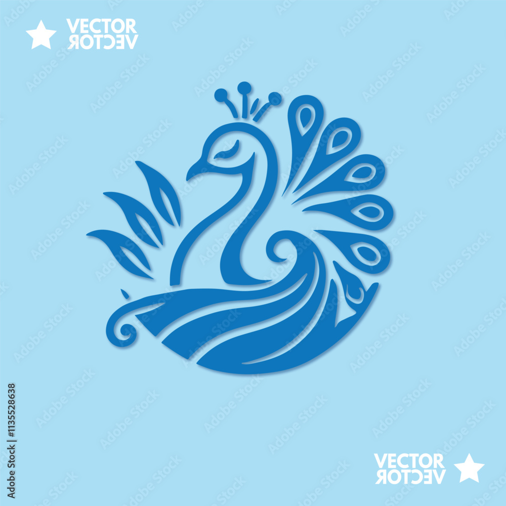 Luxurious peacock bird logo icon design template flat vector Luxurious peacock bird logo icon design template flat vector