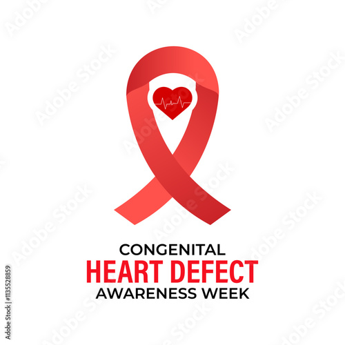 Congenital Heart Defect Awareness Week observed every year in during February 7 to 14.This week  promoted awareness and education about Health and Medical.Vector illustration of background.