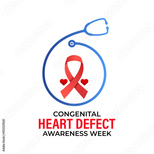 Congenital Heart Defect Awareness Week observed every year in during February 7 to 14.This week  promoted awareness and education about Health and Medical.Vector illustration of background.