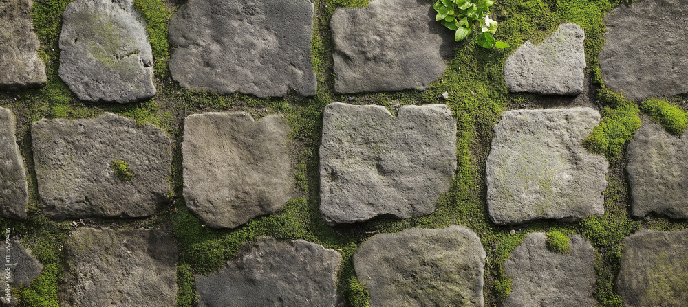 Old Stone Path Cracked Surface Moss Texture Old Stone Path Cracked Surface Moss Texture